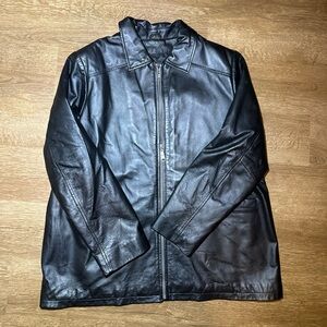 Columbia‎ Black Leather Jacket Men’s XL Vintage
